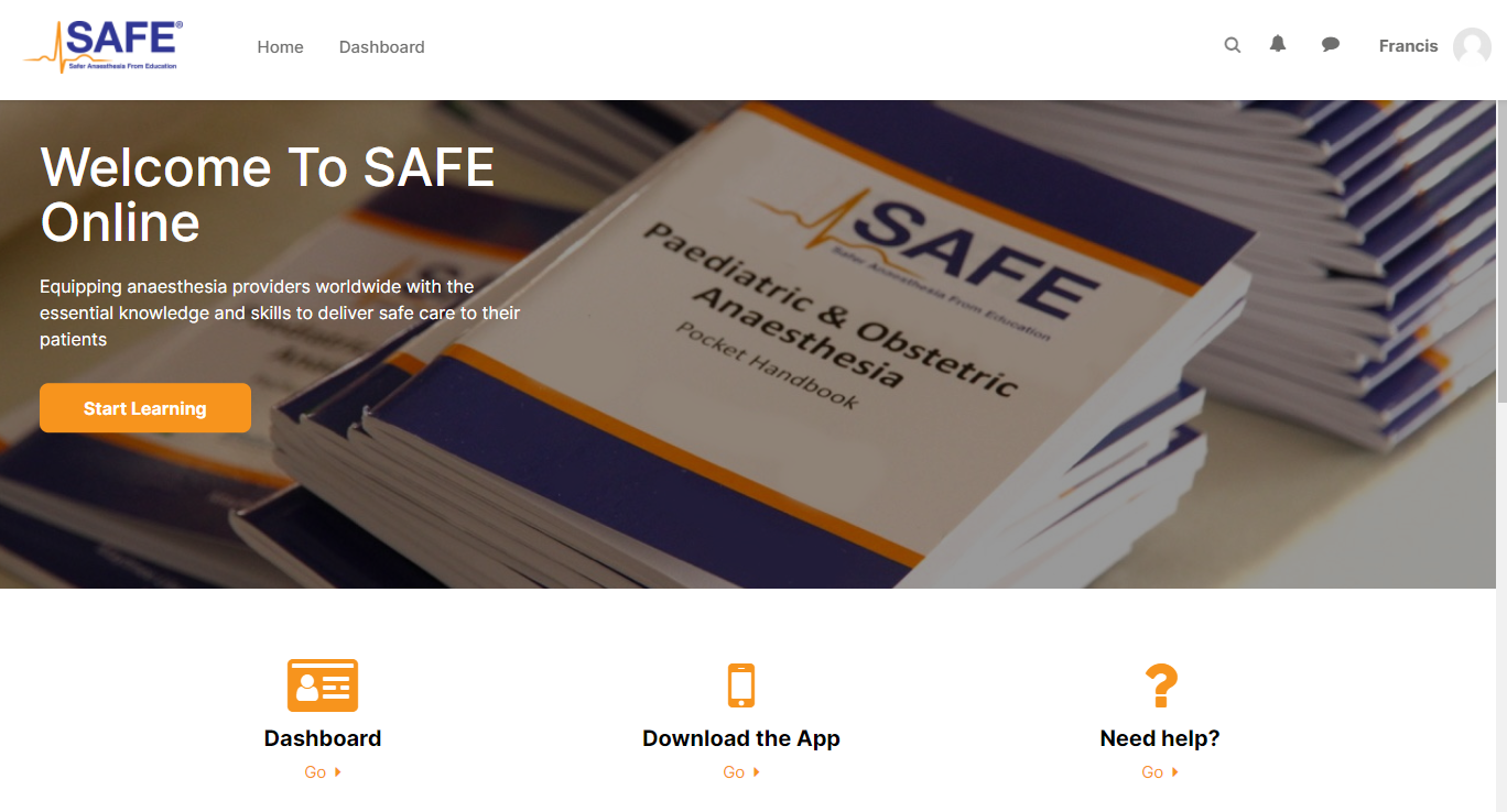SAFE Online – Putting internationally renowned anaesthesia training at your fingertips