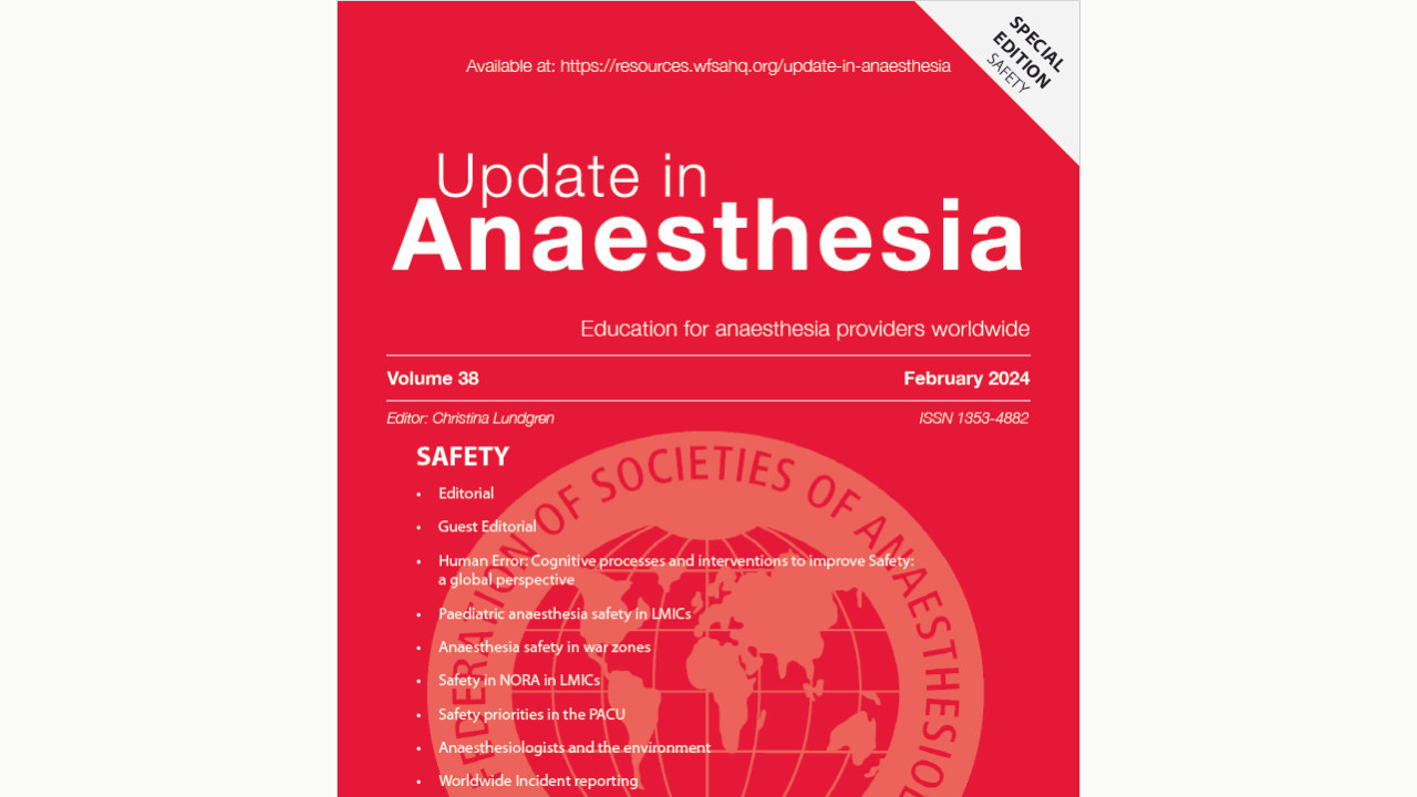 UIA Vol 38 Released: New Special Edition Focuses on Patient Safety in Anaesthesiology