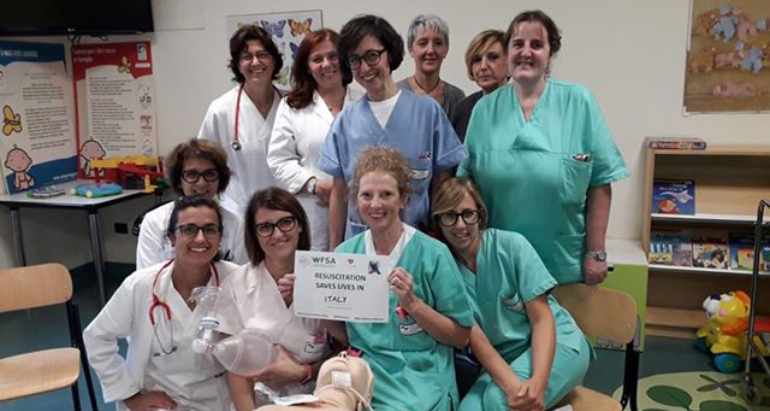 Italian anaesthesiologists celebrating World Anaesthesia Day