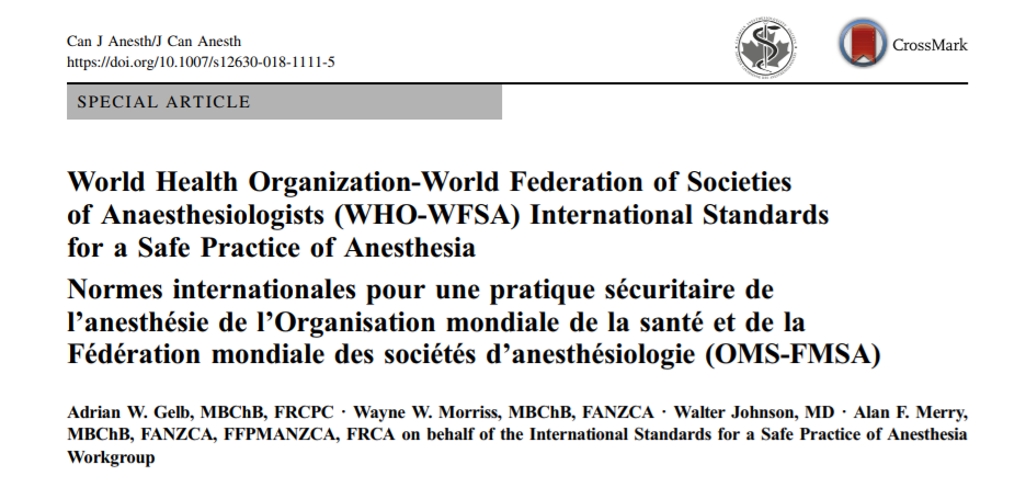 WFSA - World Federation of Societies of Anesthesiologists
